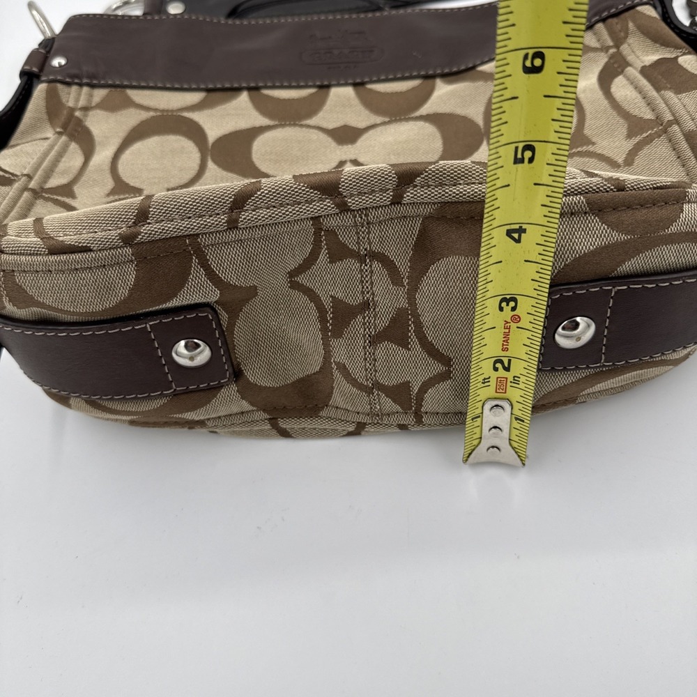 Coach Vintage 2009 Zoe Signature Brown Canvas/Leather Trim Buckle Hobo bag - Picture 5 of 14